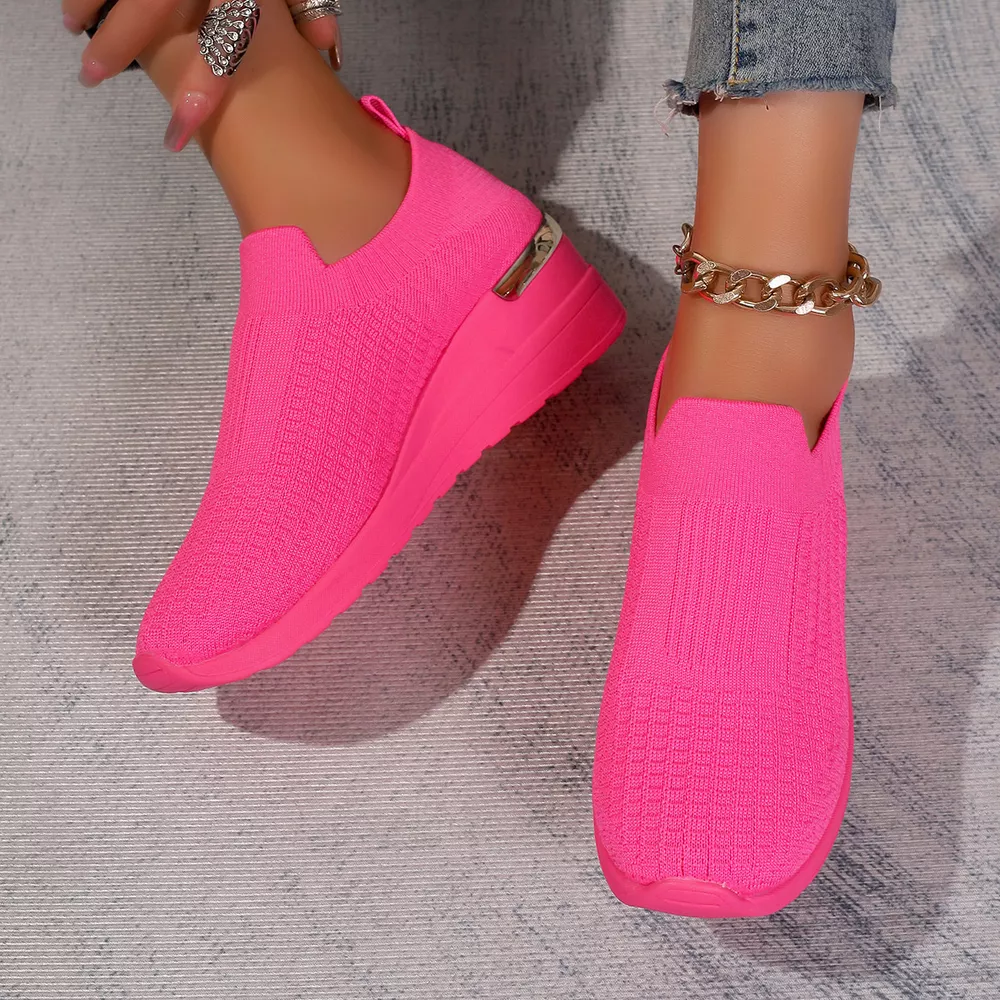 Mesh Round Toe Wedge Athletic, image 10