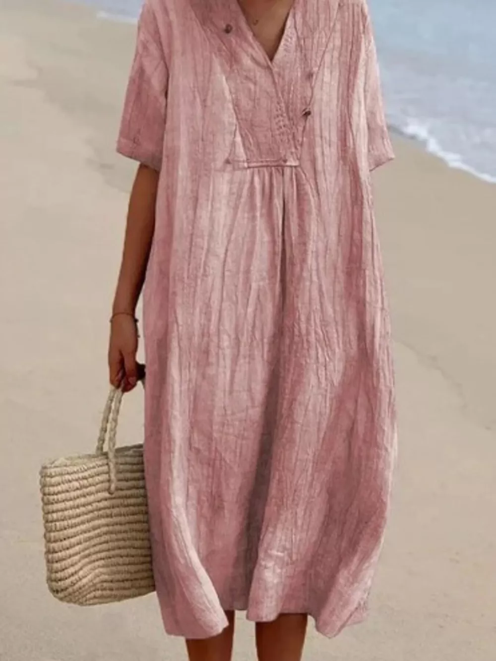 Casual Loose Short Sleeve Midi Dress, image 8