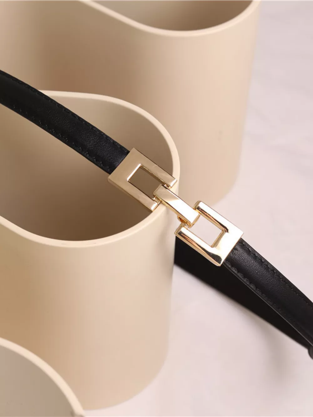 Skinny Belt with Golden Buckle, image 3