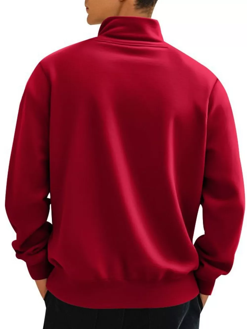 Men's Full Size Solid Color Quarter Zip Sweatshirt Plus Size, image 4
