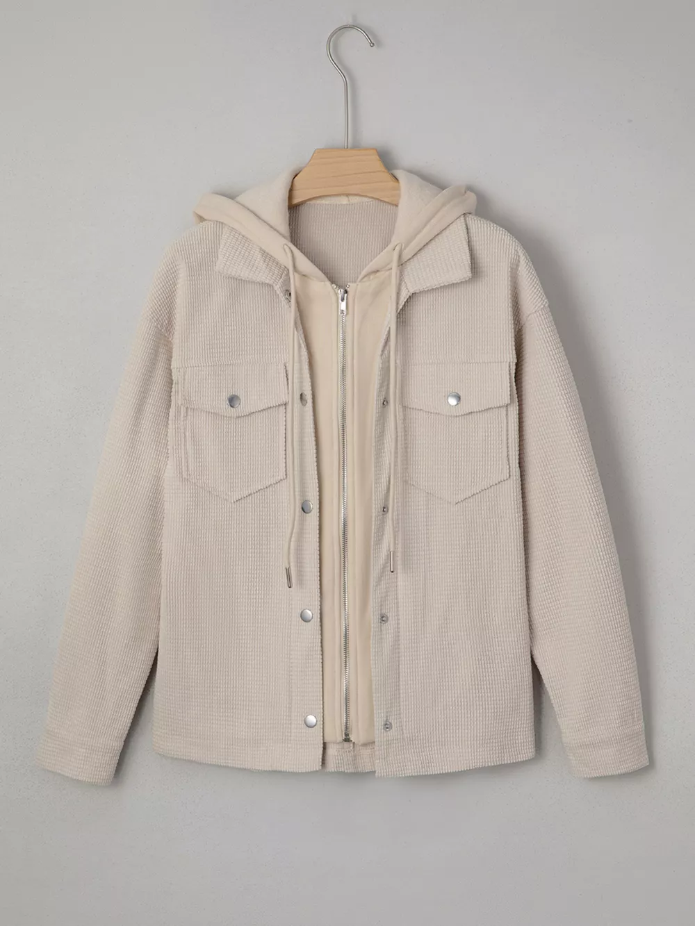 Thermal Knit Textured Hooded Jacket, image 8