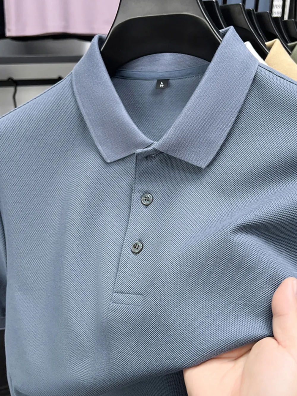 Men's Full Size Button Detail Short Sleeve Polo Plus Size, image 4