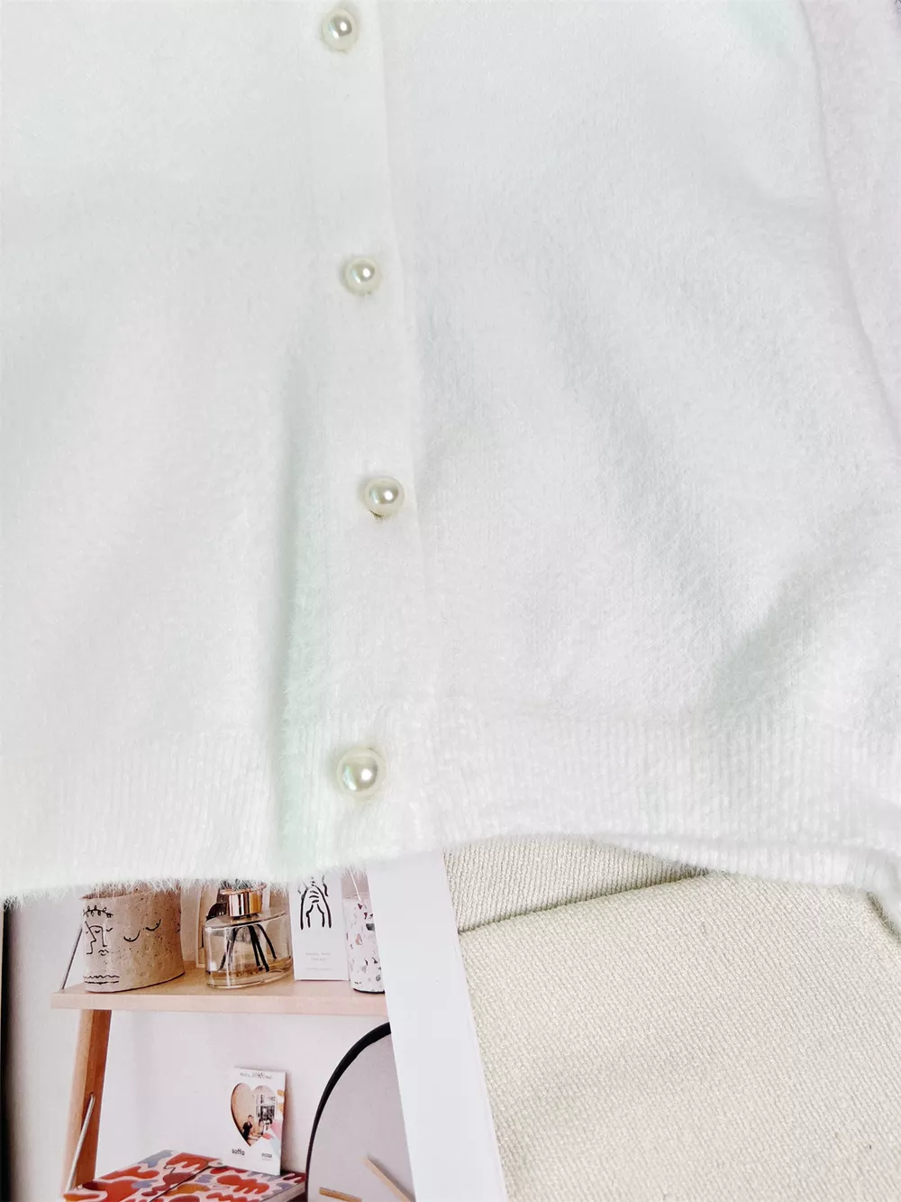 Fuzzy Knit Button Down Cardigan, image 12