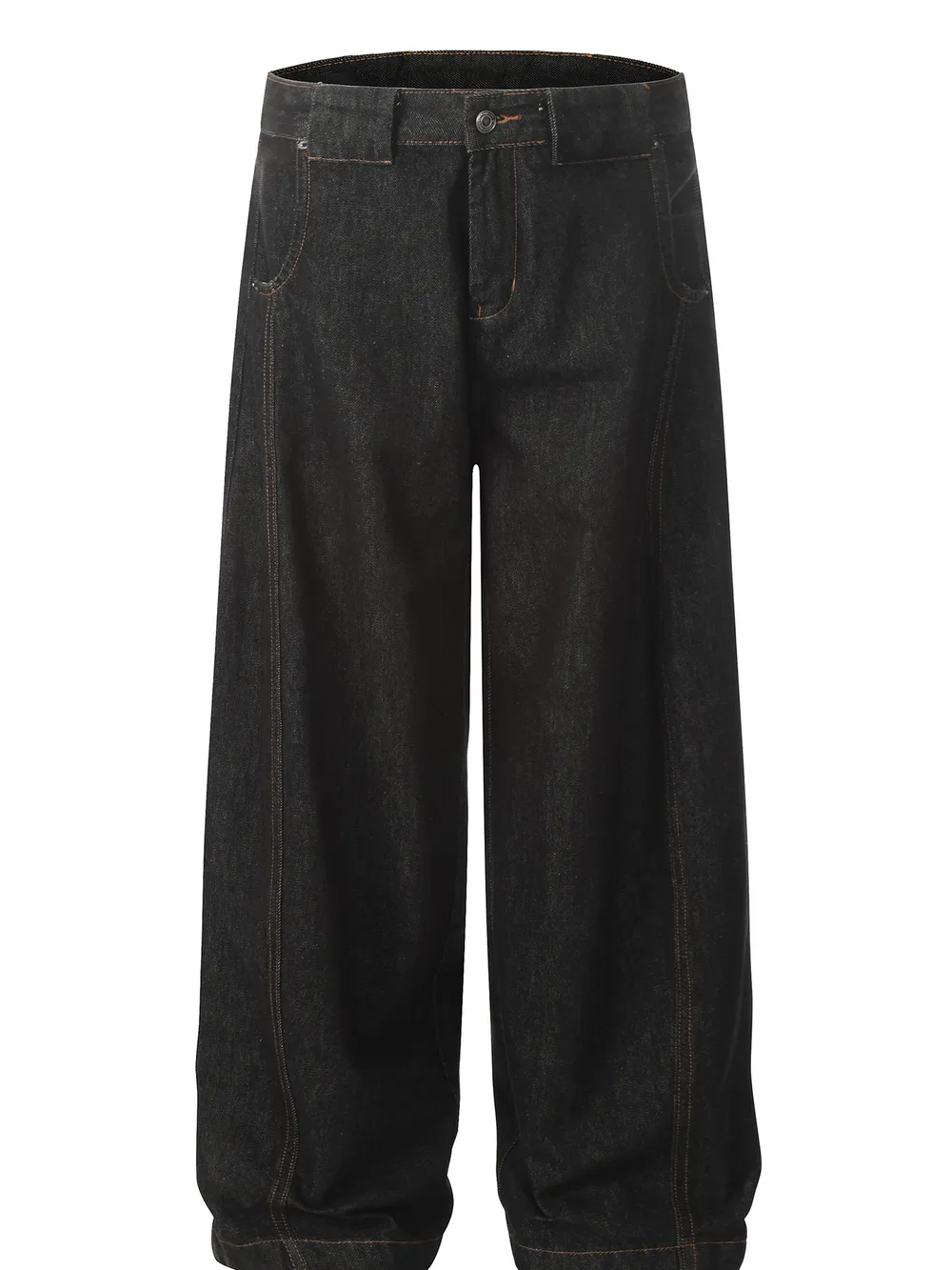 Men's Oversized Wide-Leg Wash Denim Jeans