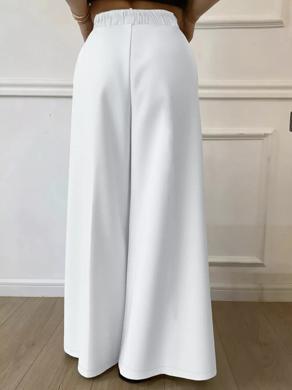 Plus Size Elastic Waist Wide Leg Pants, image 4