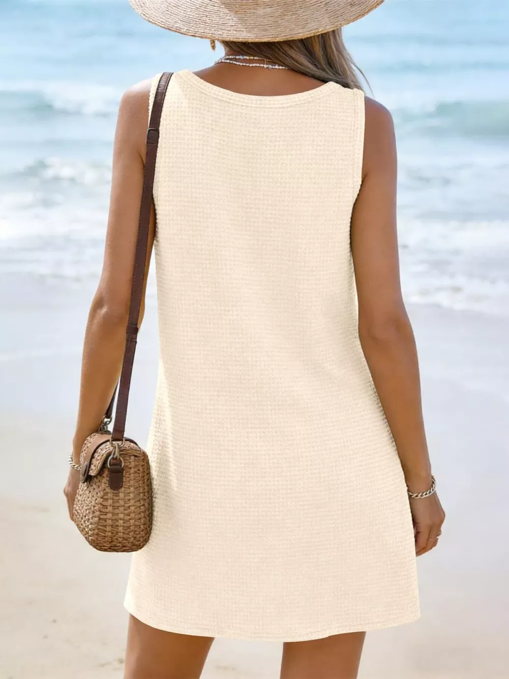 V-Neck Sleeveless Dress with Pockets, image 6