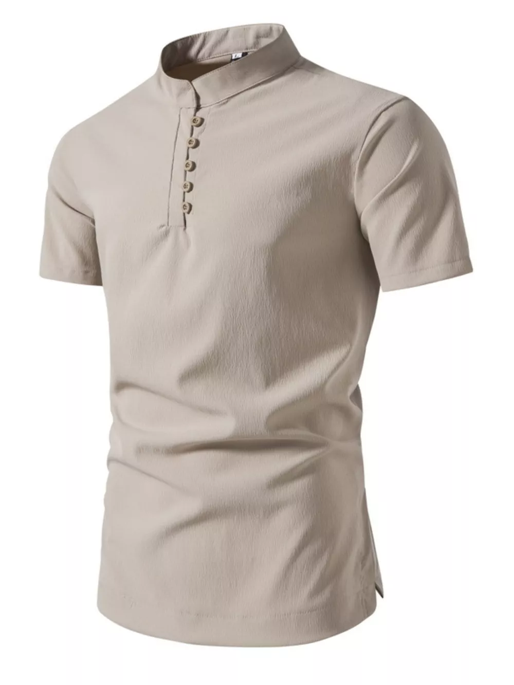 Men's Plus Size Button Detail Short Sleeve Shirt