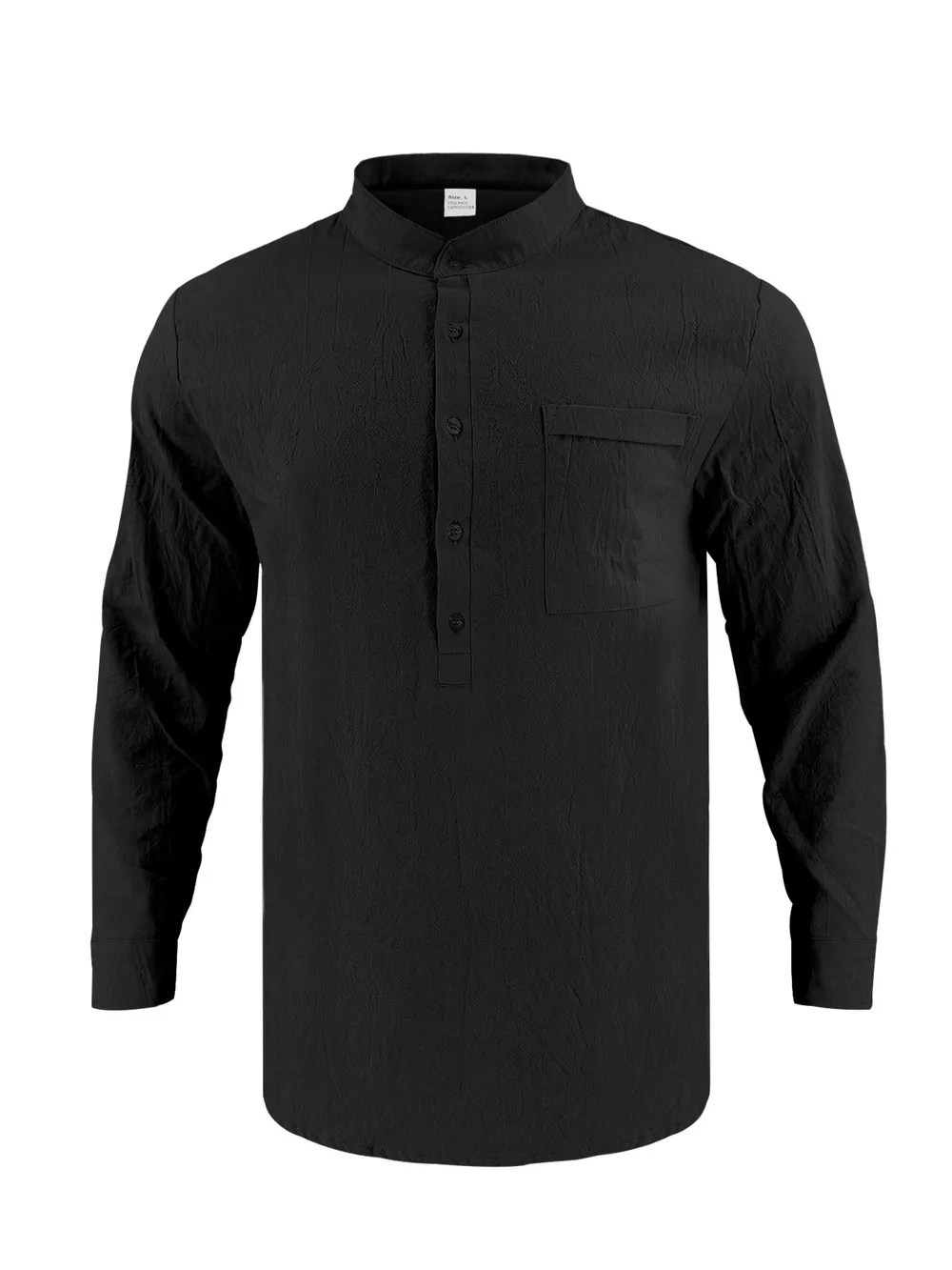 Men's Full Size Button Detail Long Sleeve Shirt Plus Size, image 4