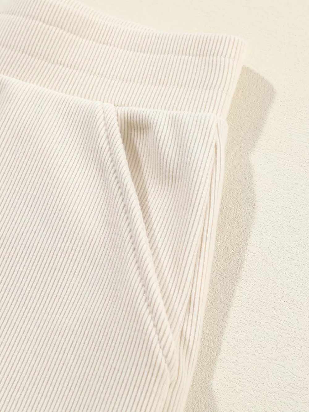 Collared Split Neck Ribbed 2pcs Outfit Set, image 11