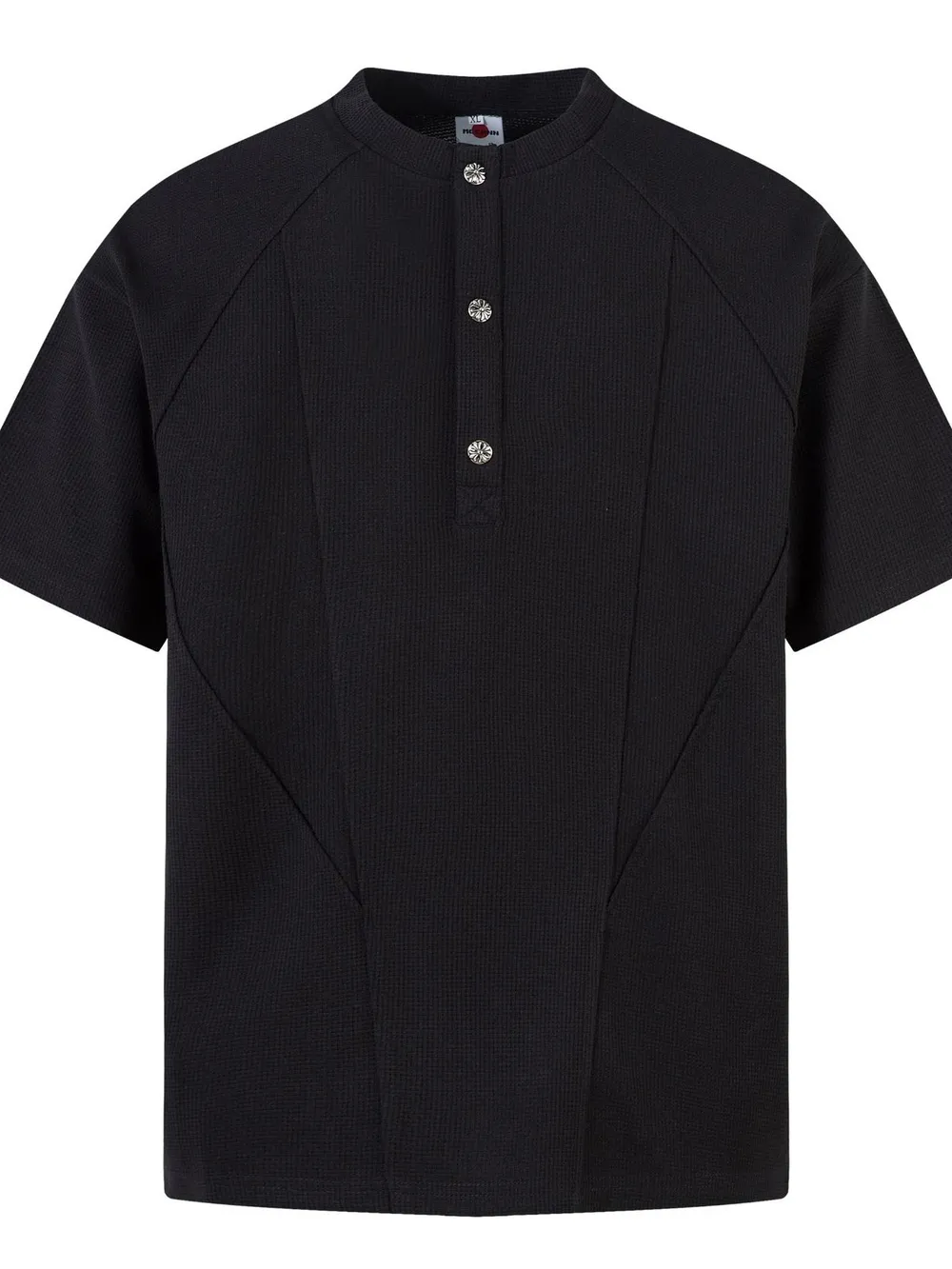 Men's Henley Structured Waffle-Knit T-Shirt