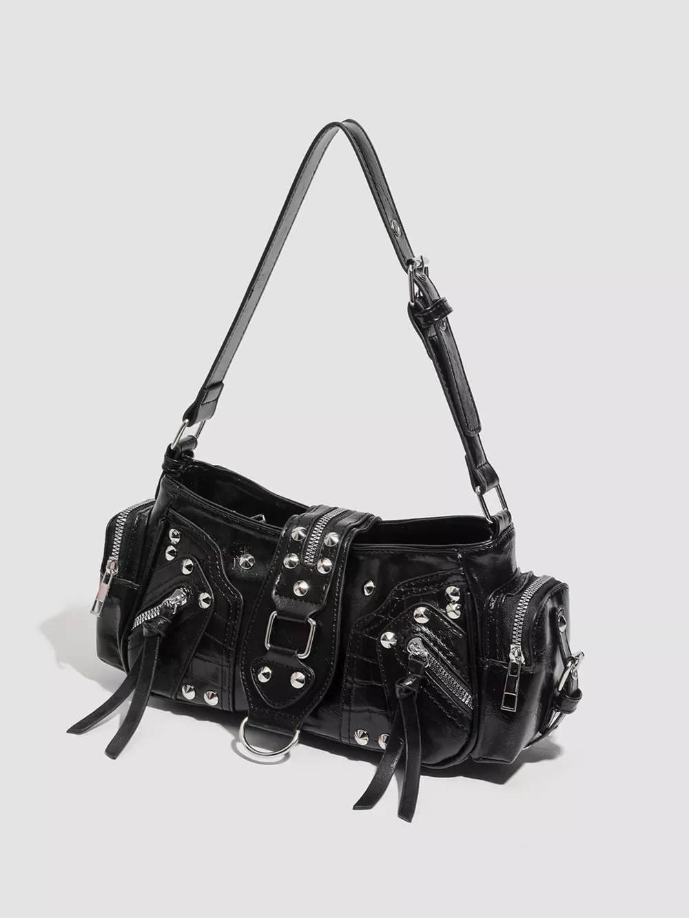 Rivet Embellished Shoulder Bag, image 2
