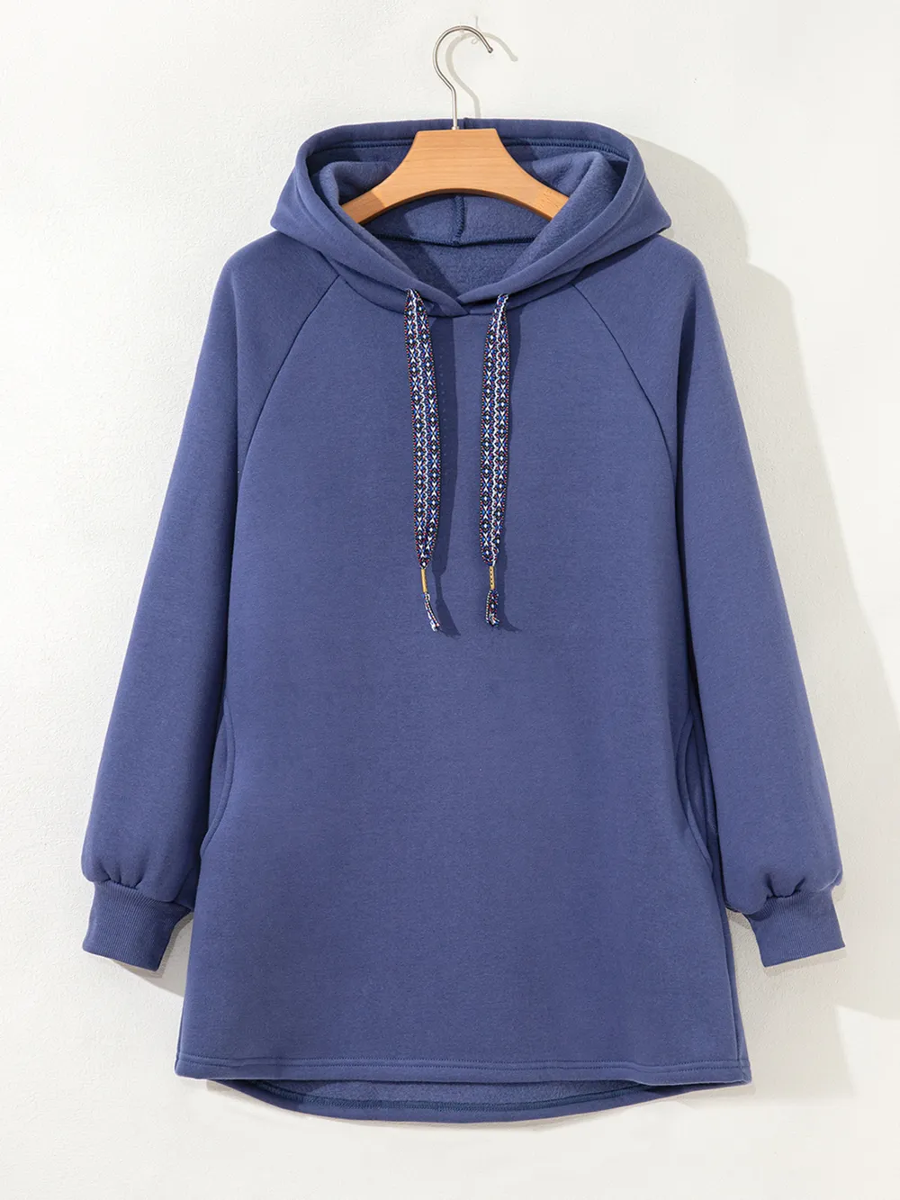 Fleece Lined Adjustable Drawstring Oversize Tunic Hoodie, image 4