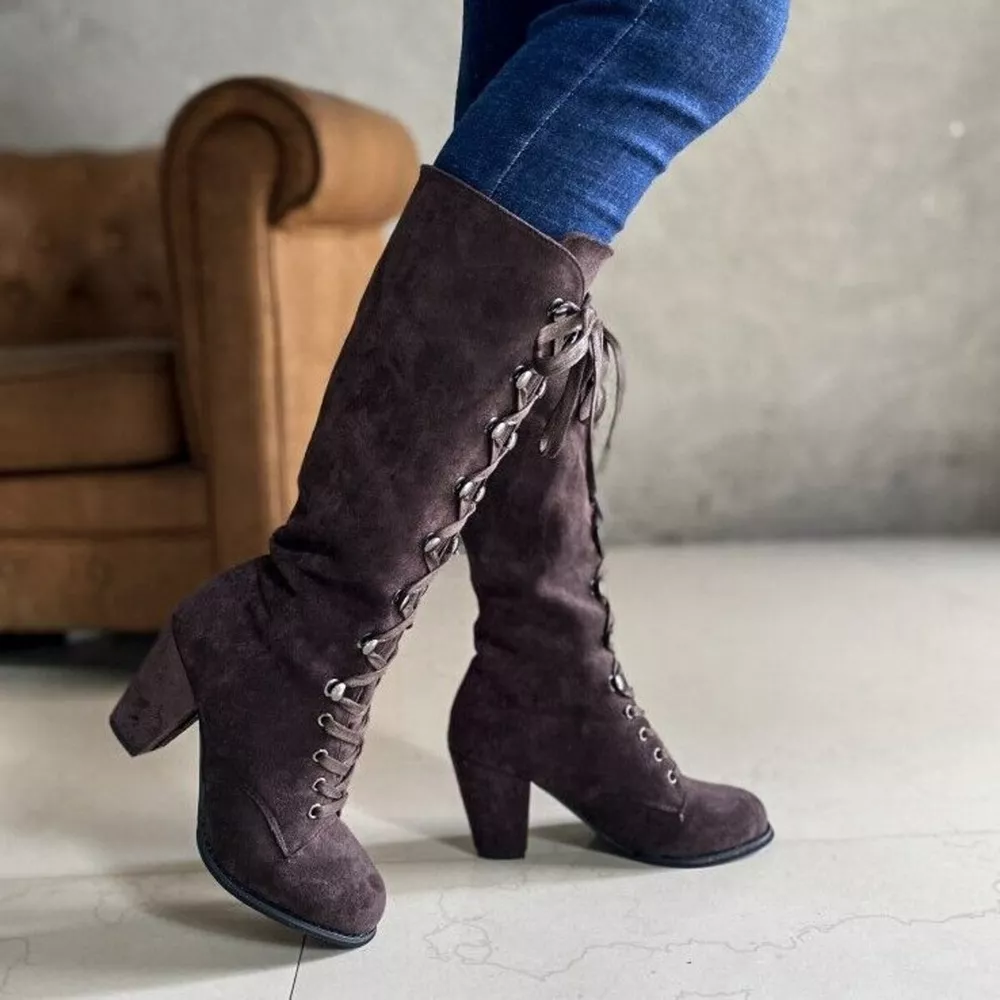 Lace Up Block Heels Boots, image 8