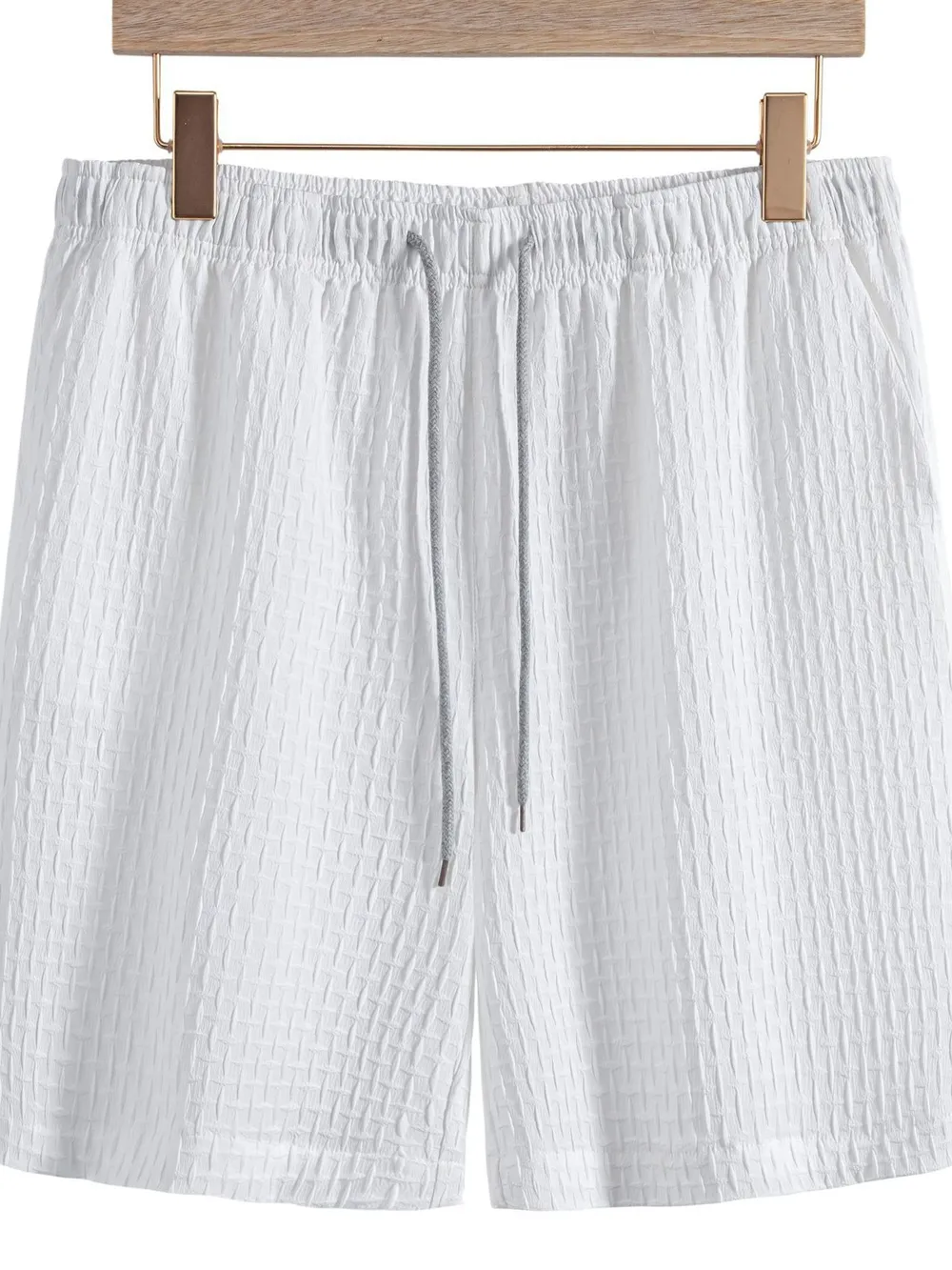 Men's Classic Textured Shorts with Elastic Waist, image 9