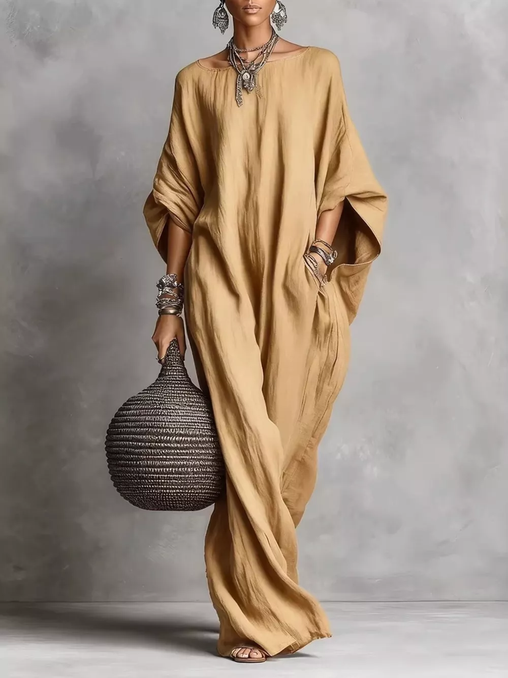 Loose Fit Boat Neck Dress, image 4