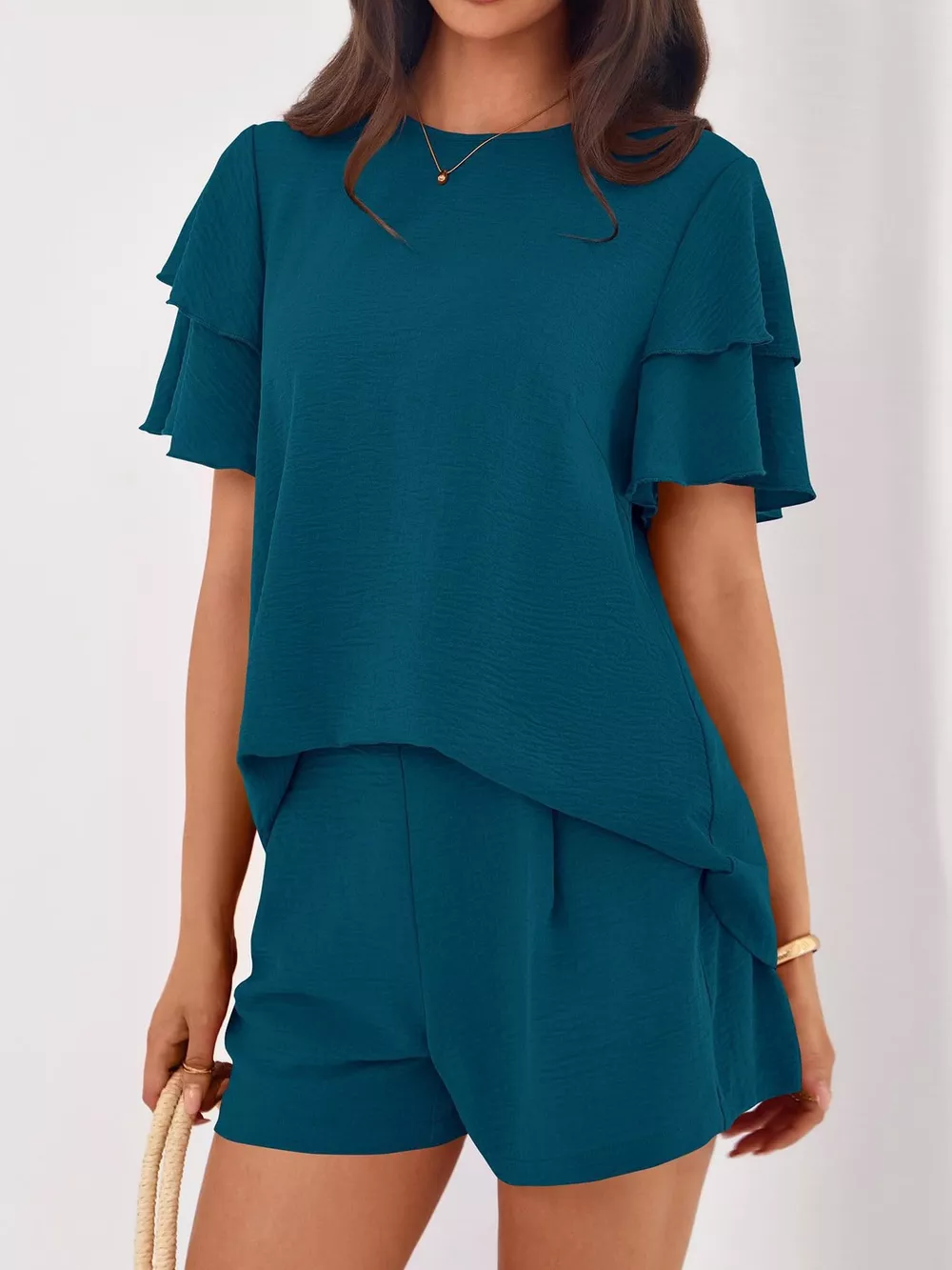 Ruffle Sleeve Top and Shorts Two-Piece Set, image 19
