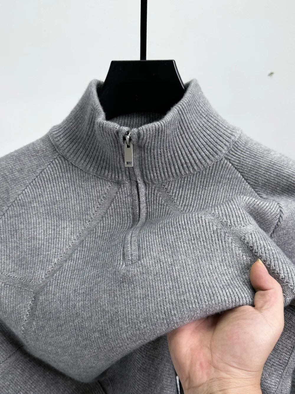 Men's Half-Zip Turtleneck Cardigan, image 5