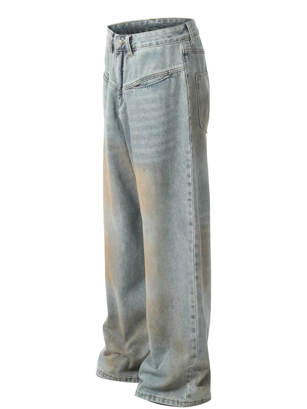 Men's Vintage Wash Wide Leg Pocket Jeans, image 2