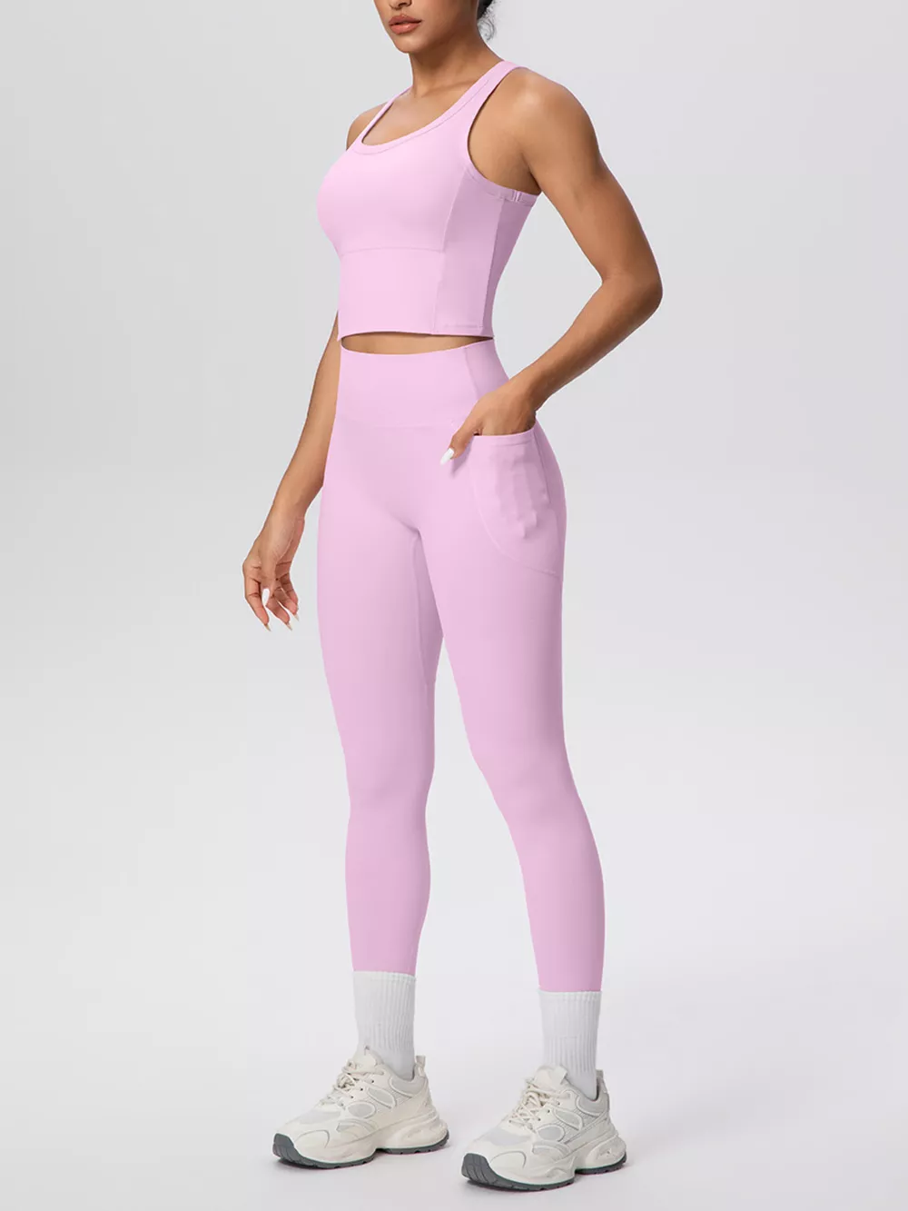 Scoop Neck Tank and High-Waisted Leggings Active Set, image 29