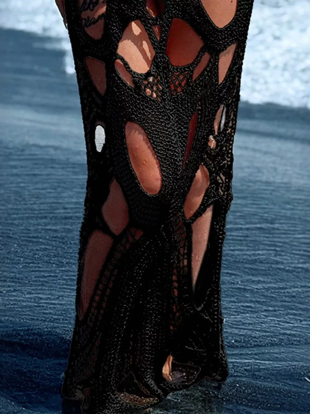 Cutout Halter Neck Cover-Up Dress, image 7
