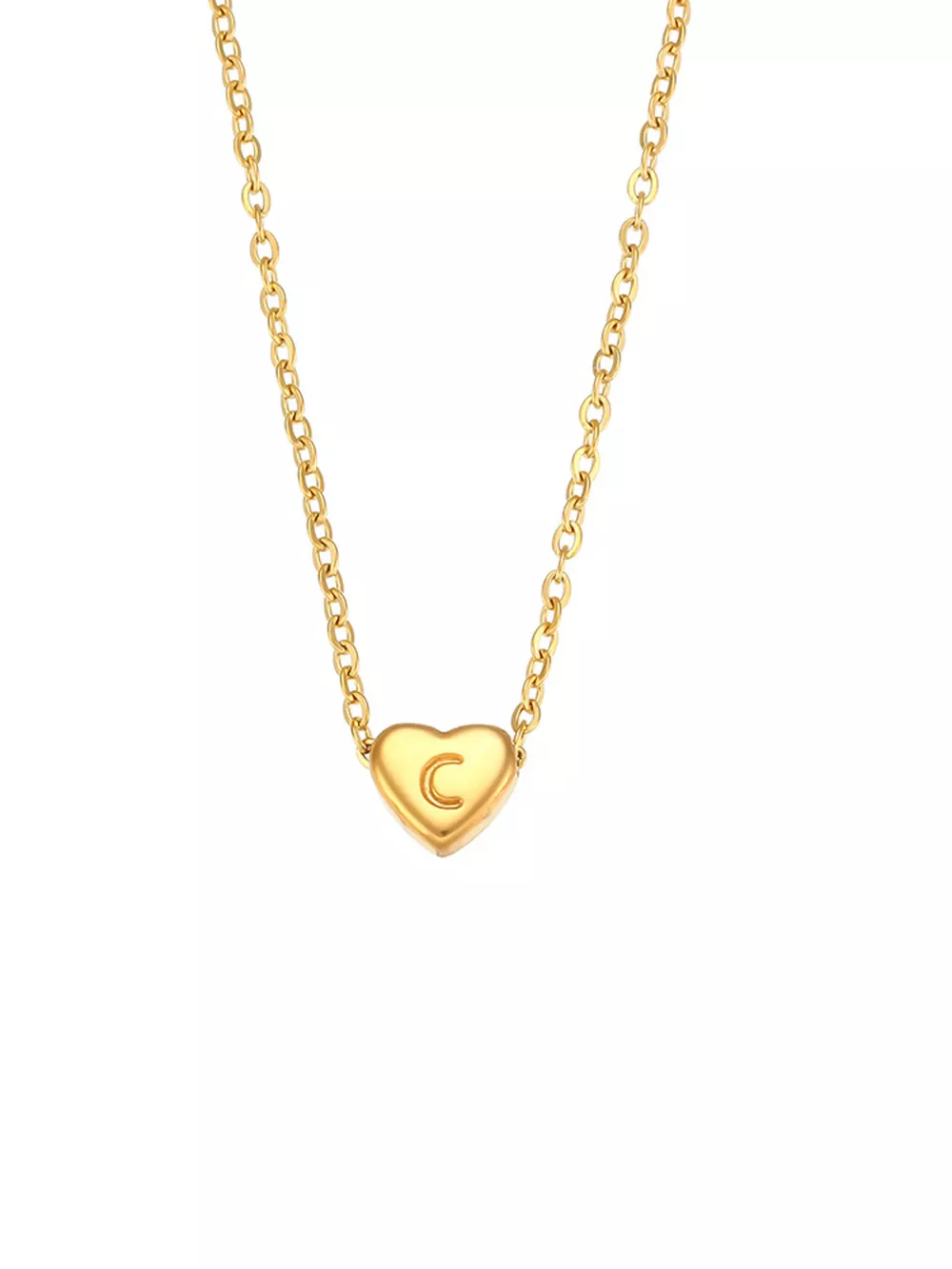 18K Gold-Plated Letter Heart Necklace, image 6