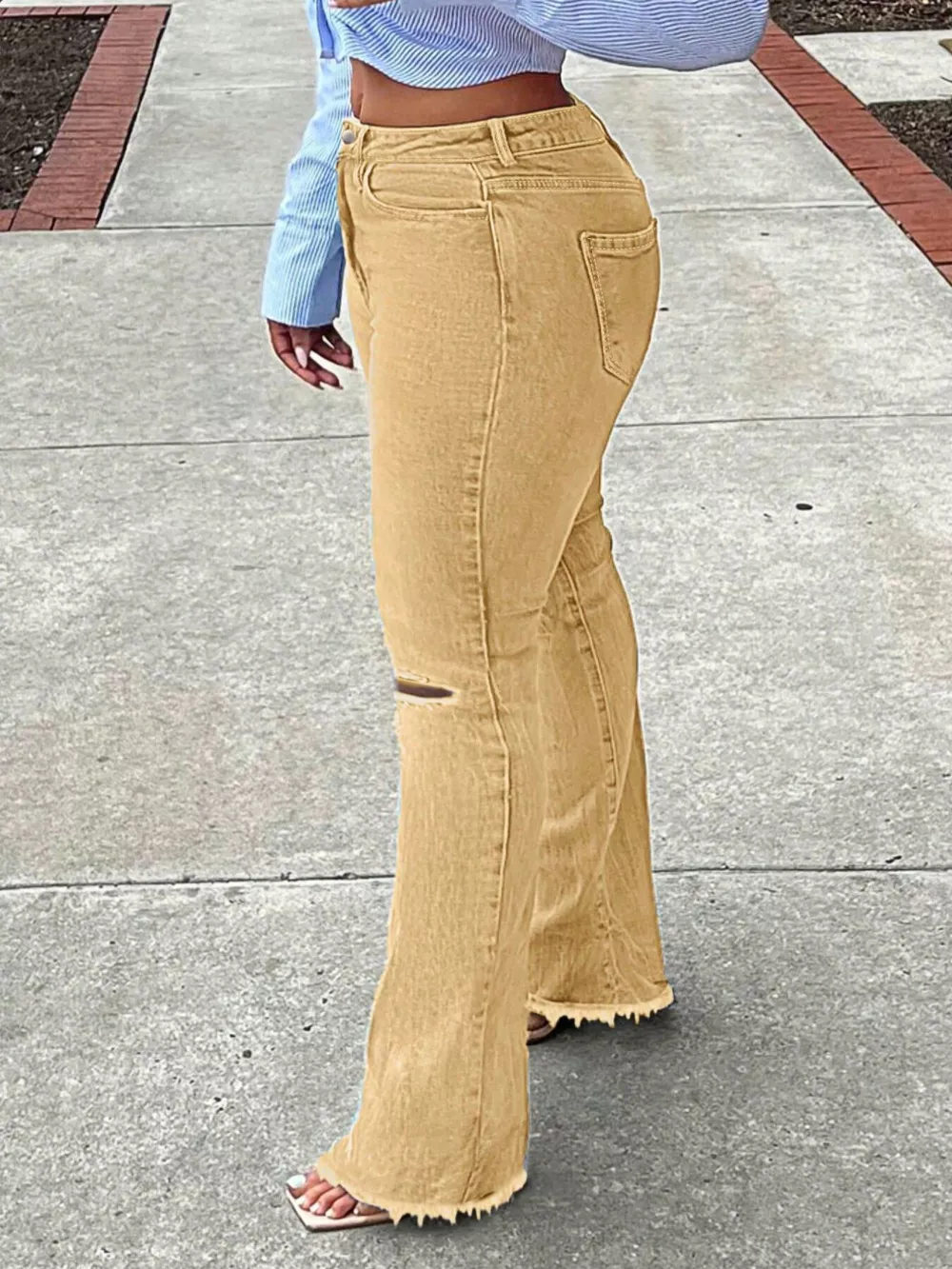 Ripped Knee Flare Jeans, image 13