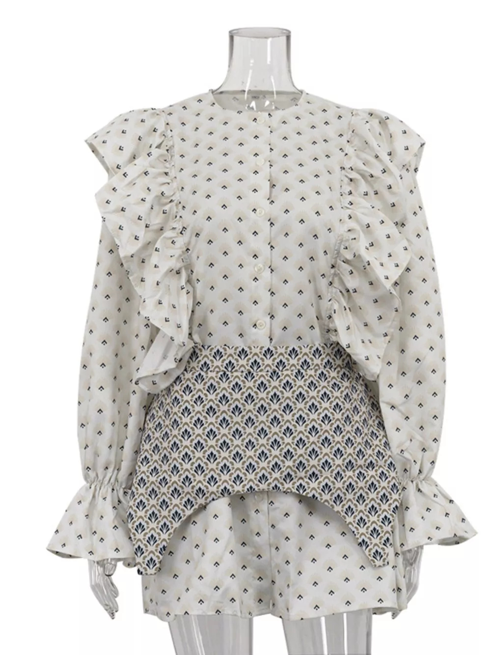 Ruffled Floral Print Mini Dress, image 6