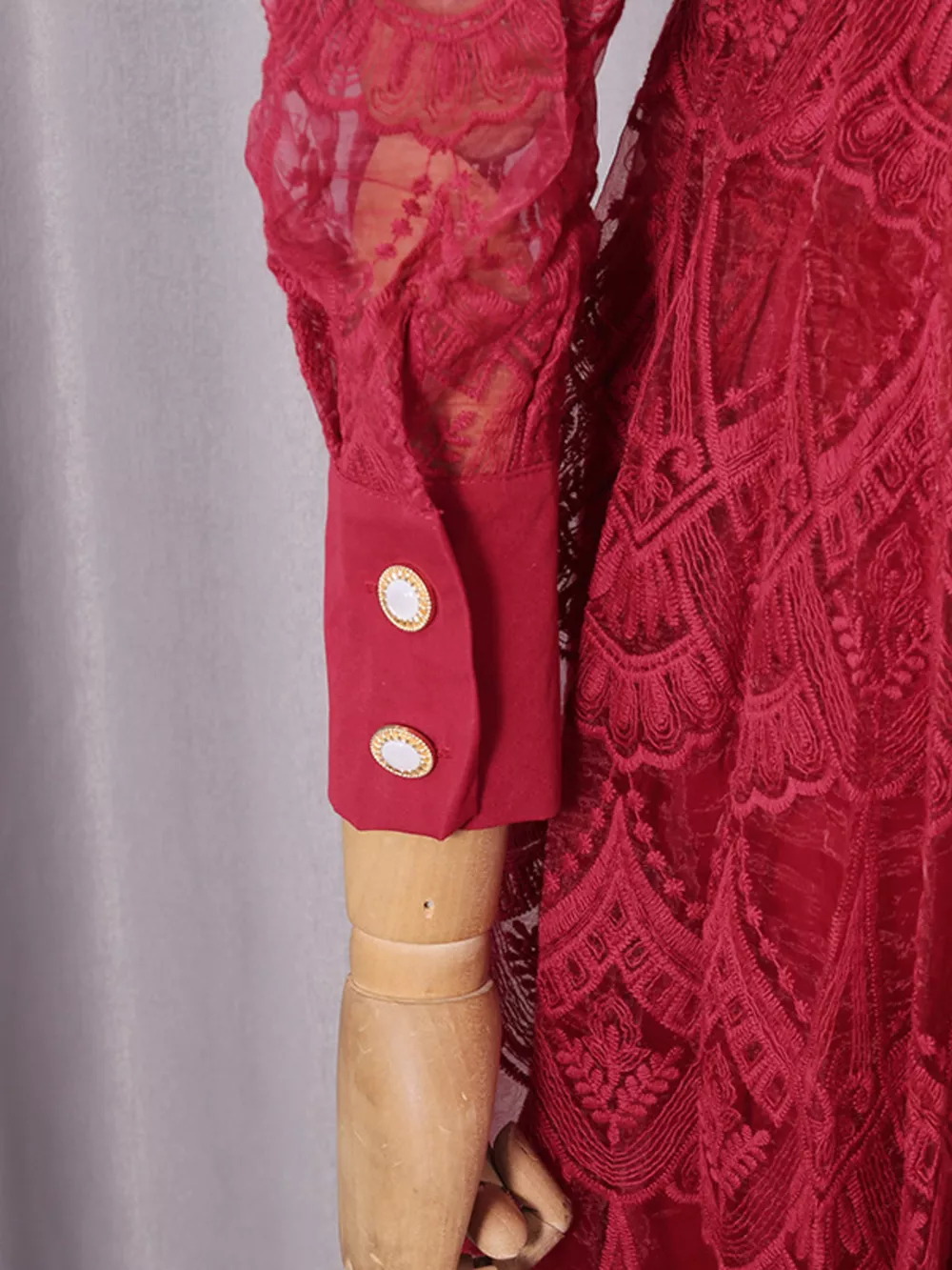 Lace Button Front Midi Dress, image 17