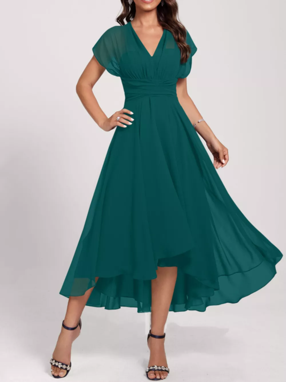 Ruched A-Line Midi Dress, image 7