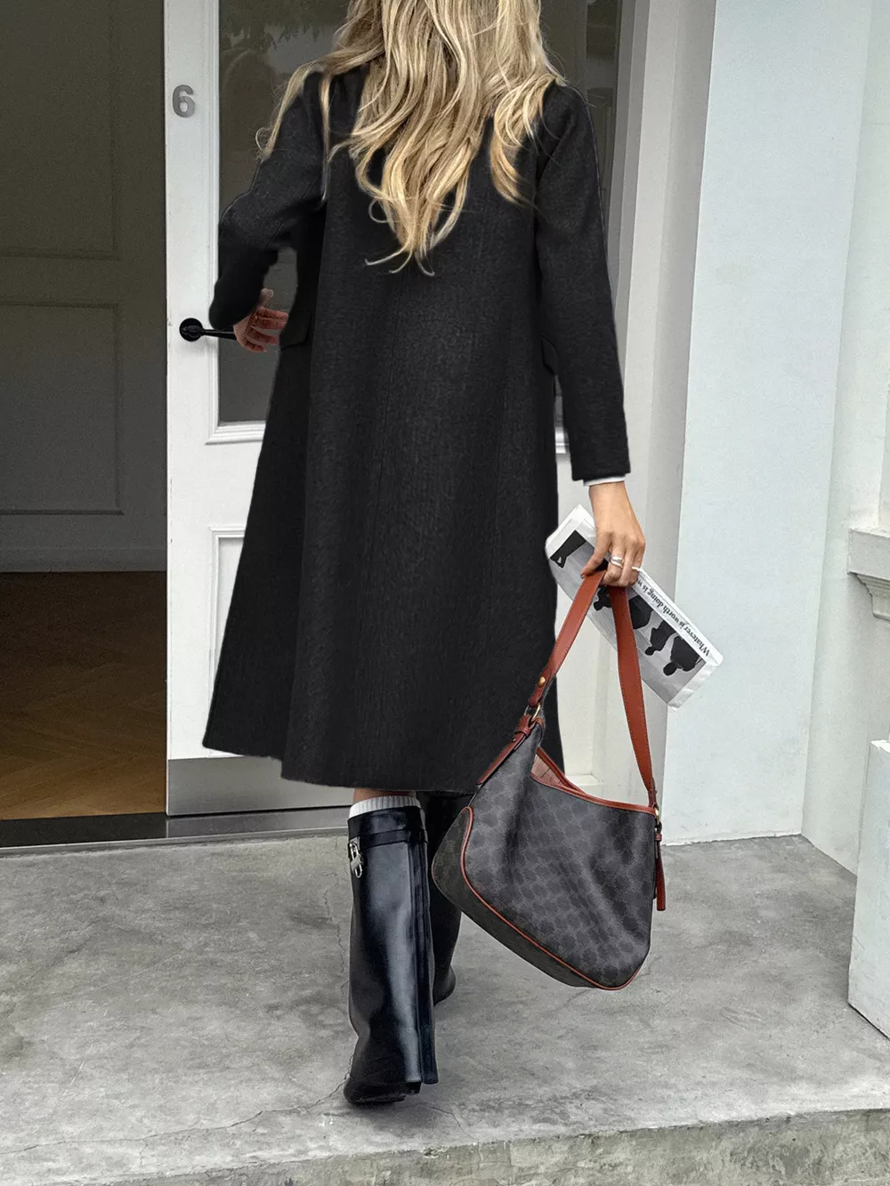 Double-Breasted Wool Blend Overcoat, image 11