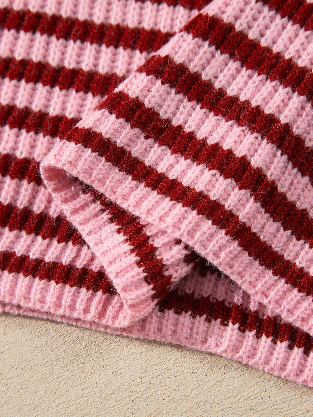 Striped High Neck Zip-up Sweater Long Sleeve Casual Fit Drop Shoulder Open Front Cardigan, image 11