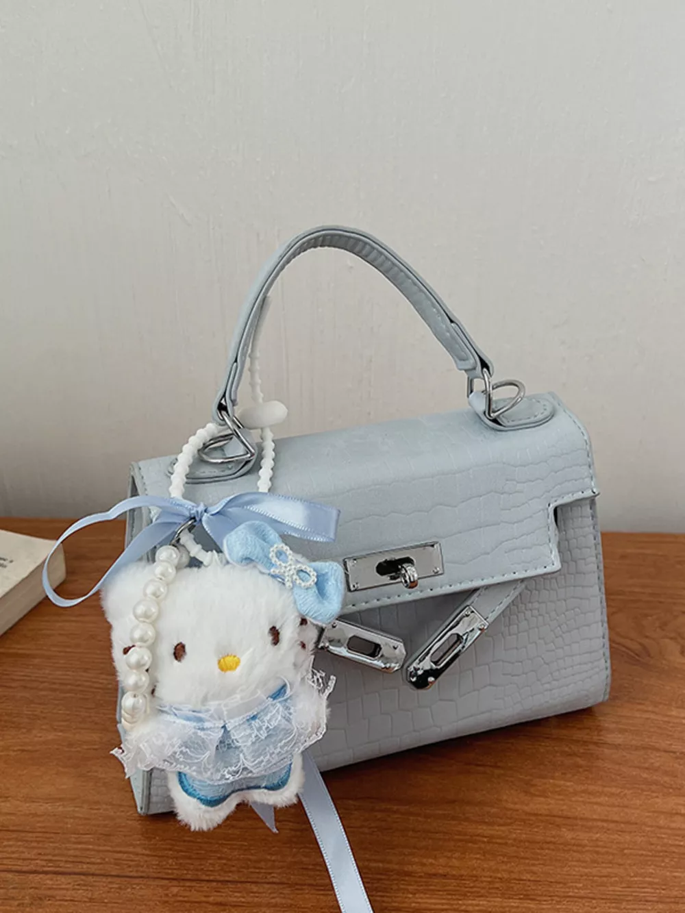 Croc-Embossed Mini Crossbody Bag, image 4