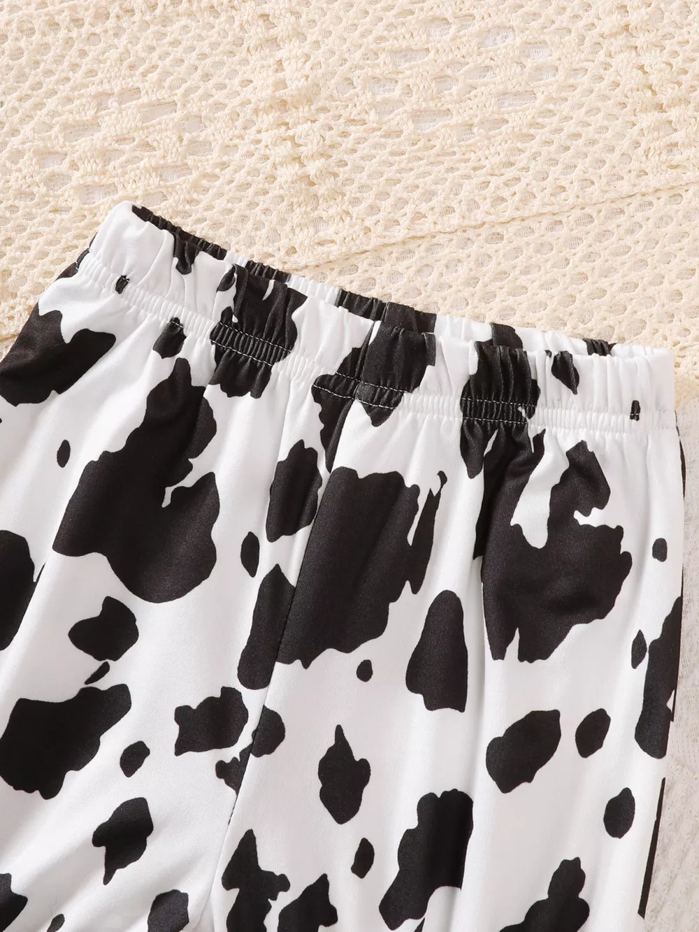 Children's Cow Print Ruffle Sleeve Top and Shorts Set, image 2