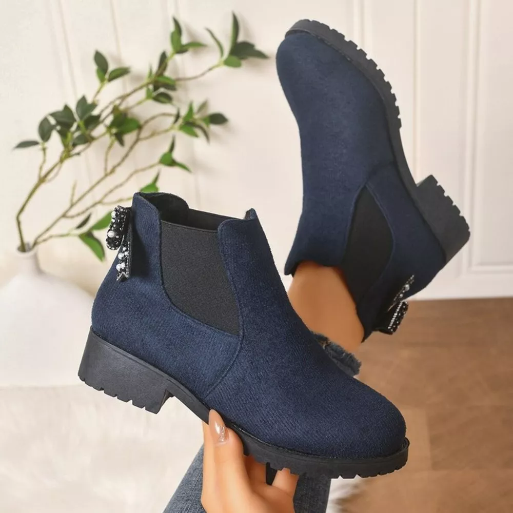 Round Toe Block Heels Boots, image 13