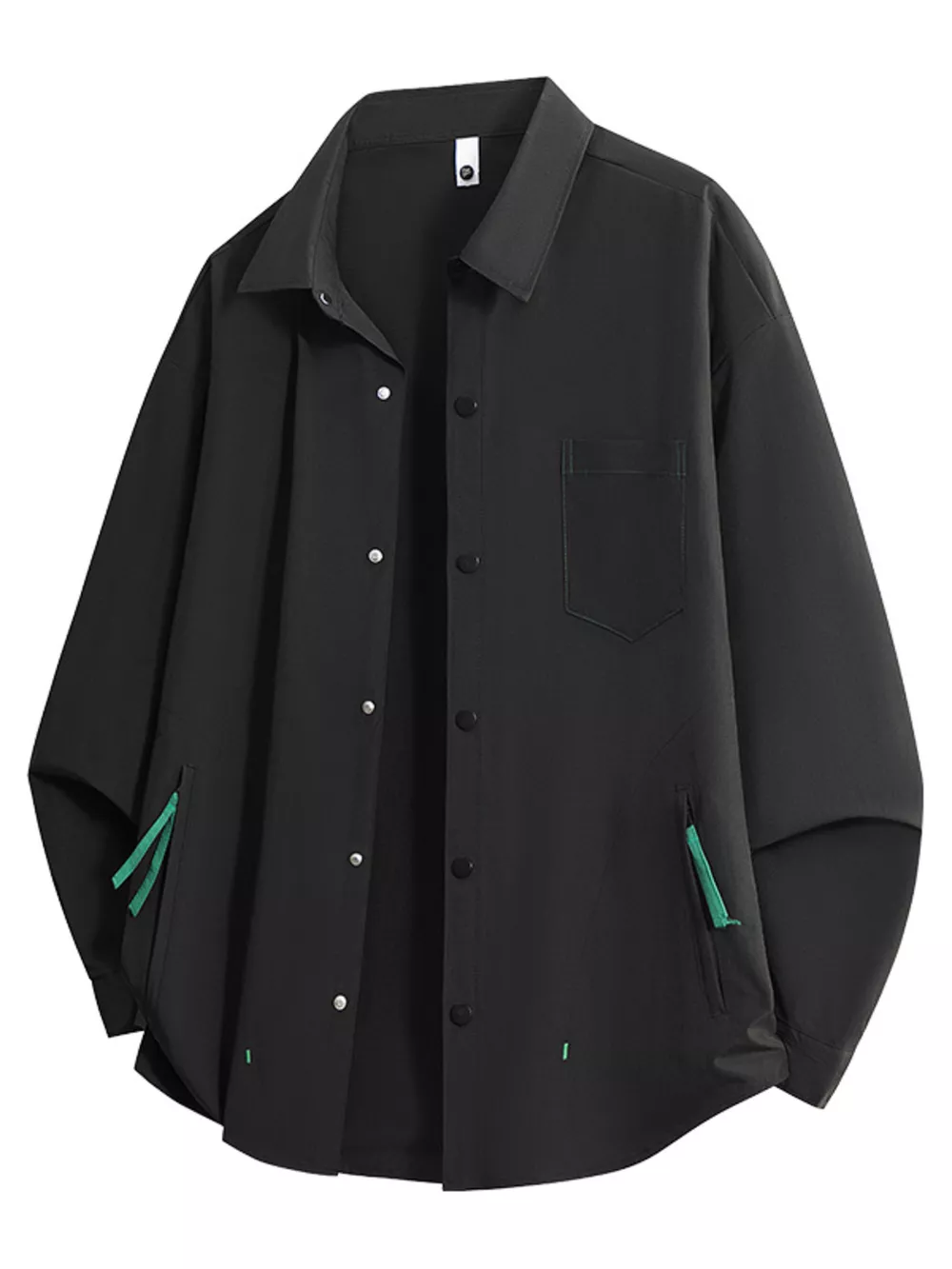 Men's Full Size Snap Down Long Sleeve Shacket Plus Size, image 3