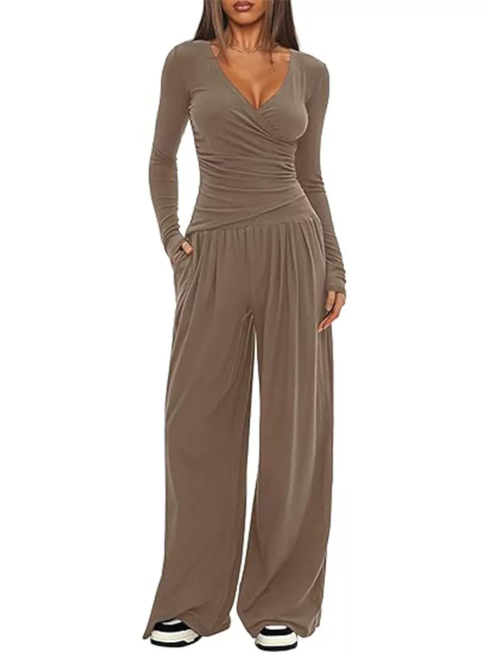 Casual Long Sleeve Top and Pants Two-Piece Set, image 12