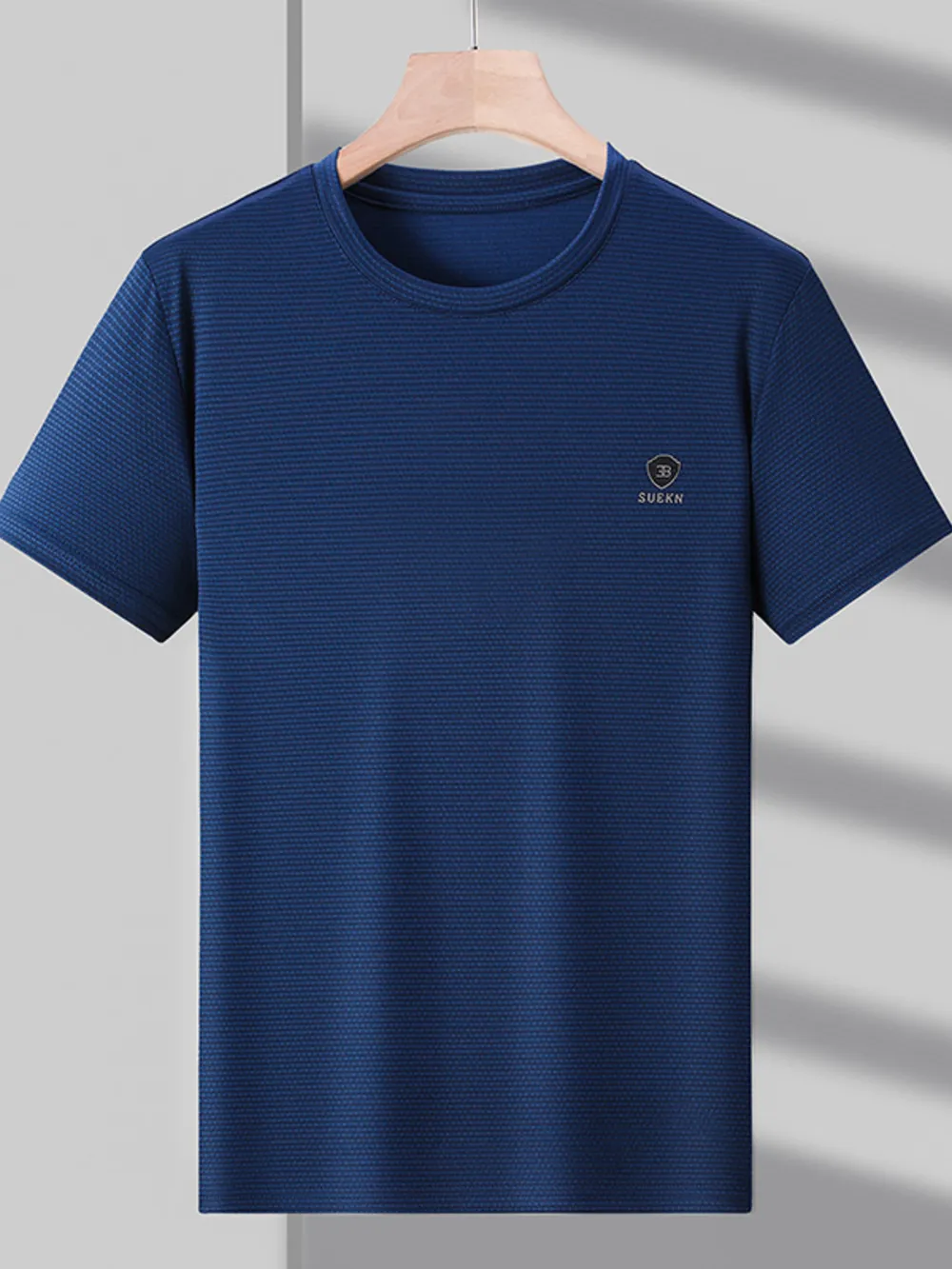 Men's Plus Size Classic Textured Basic Short Sleeve T-Shirt, image 3