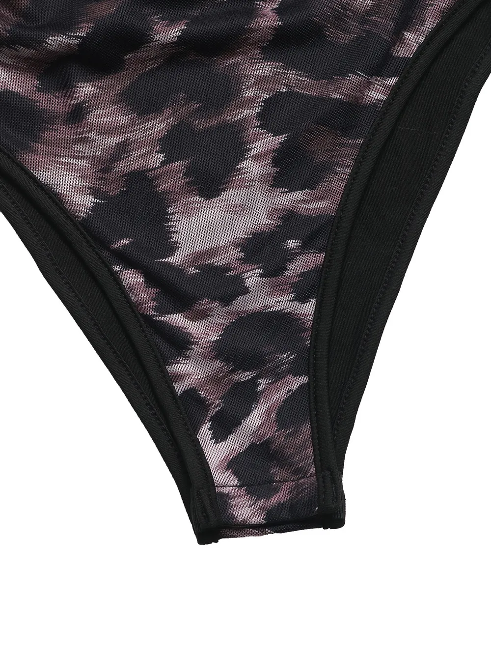 Leopard Print One Shoulder Long Sleeve Bodysuit, image 6