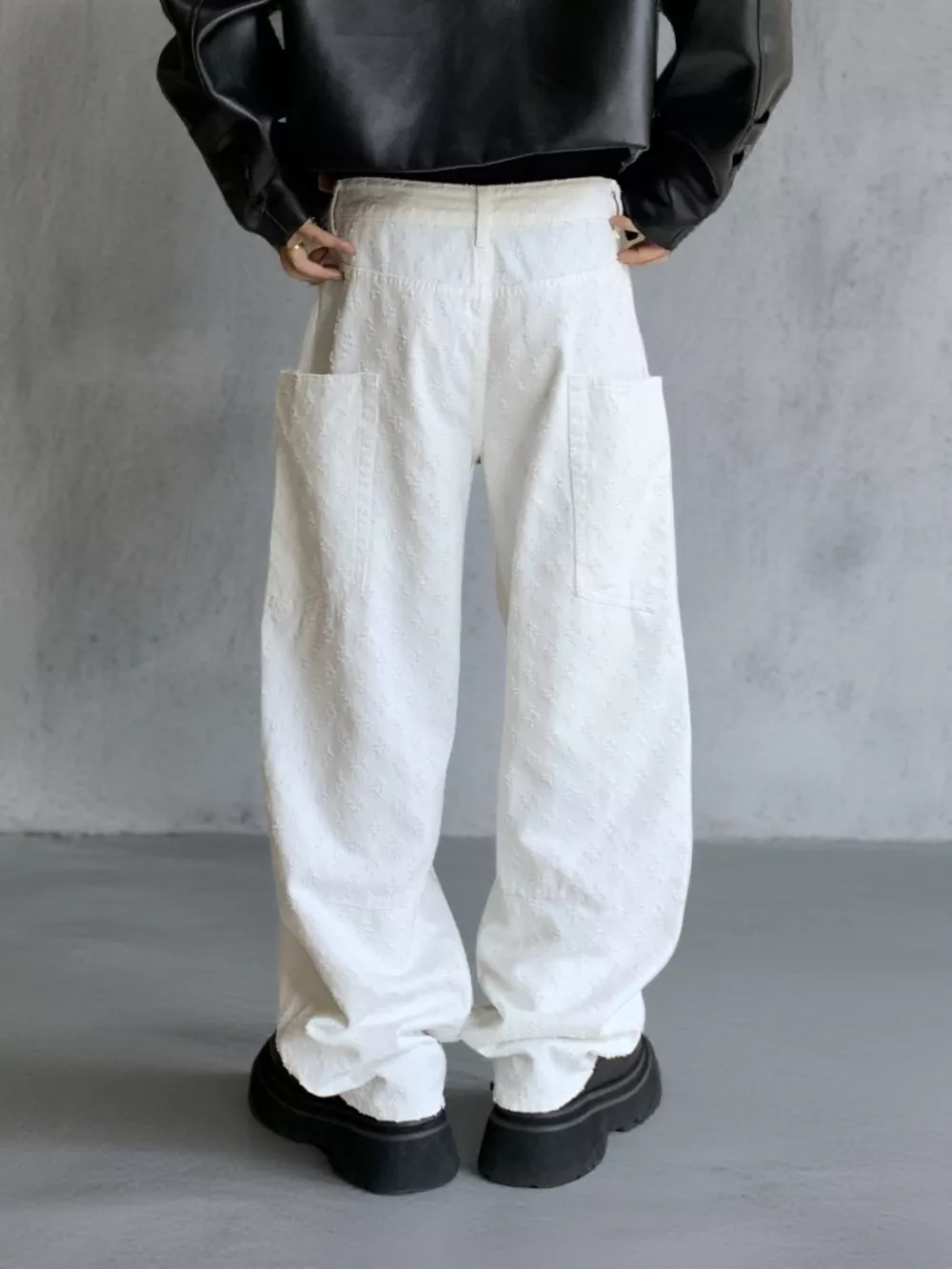 Men's Full Size Textured Wide Leg Pants Plus Size, image 4