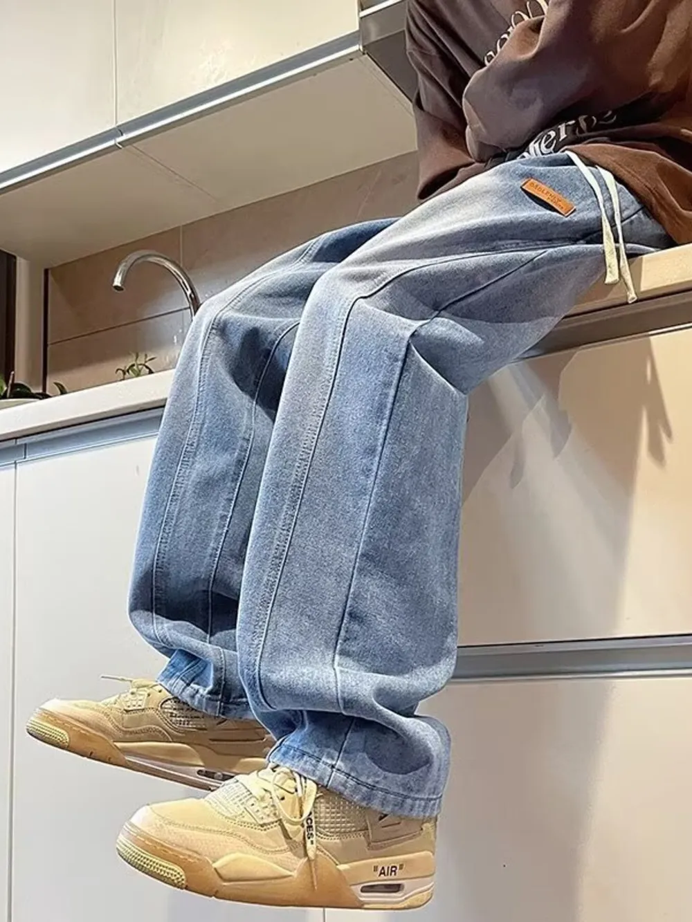 Men's Plus Size Vintage Wash Straight-Leg Jeans, image 8