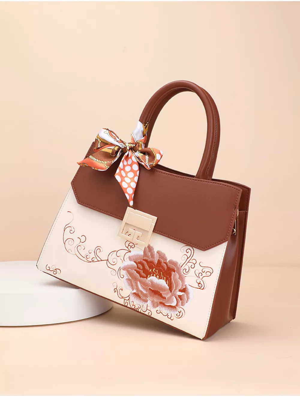 Floral Top Handle Handbag