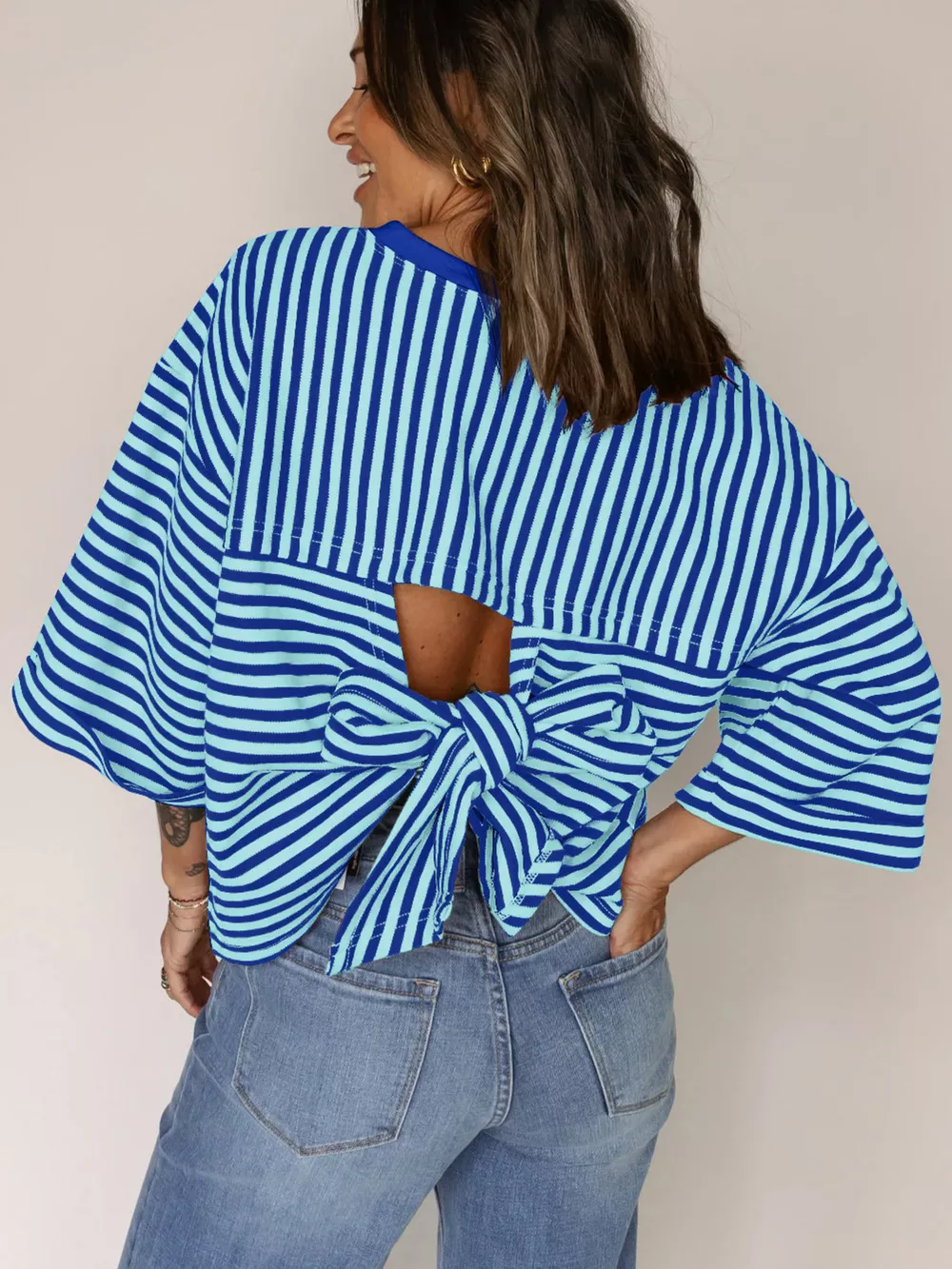Striped Back Bow Tie T-Shirt, image 12