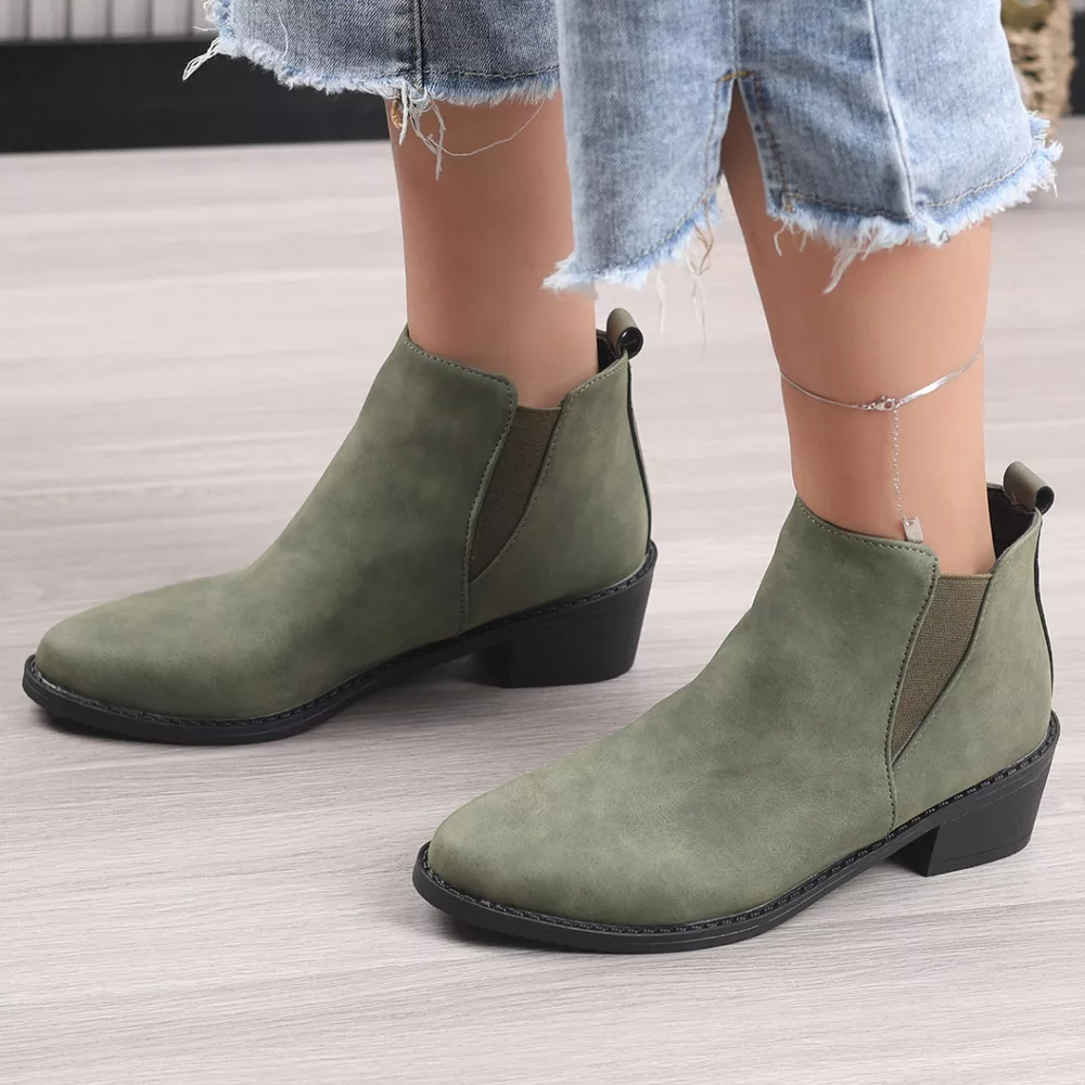 Point Toe Block Heels Ankle Boots, image 7