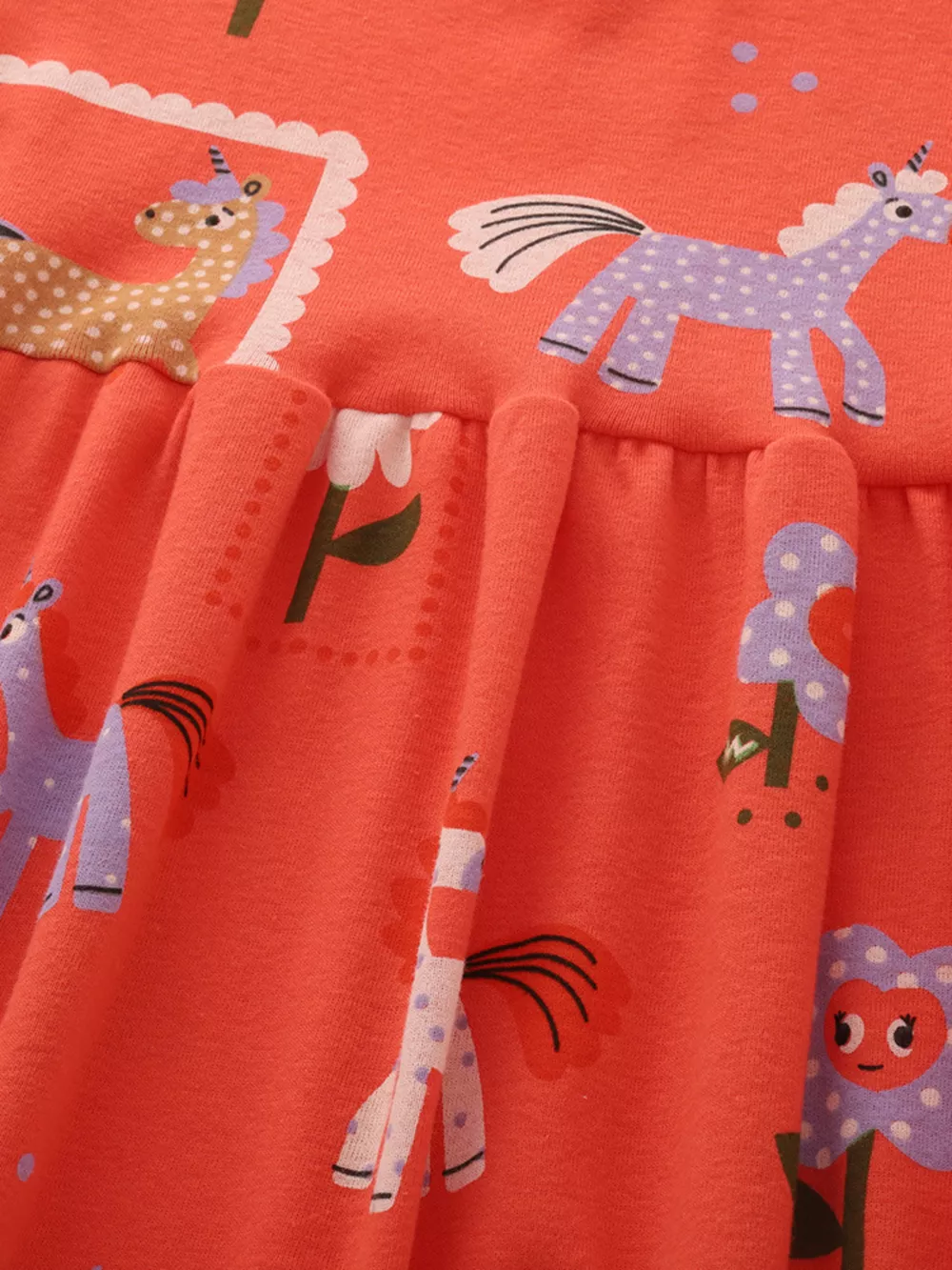Children's Cartoon Horse Print Casual Dress, image 3