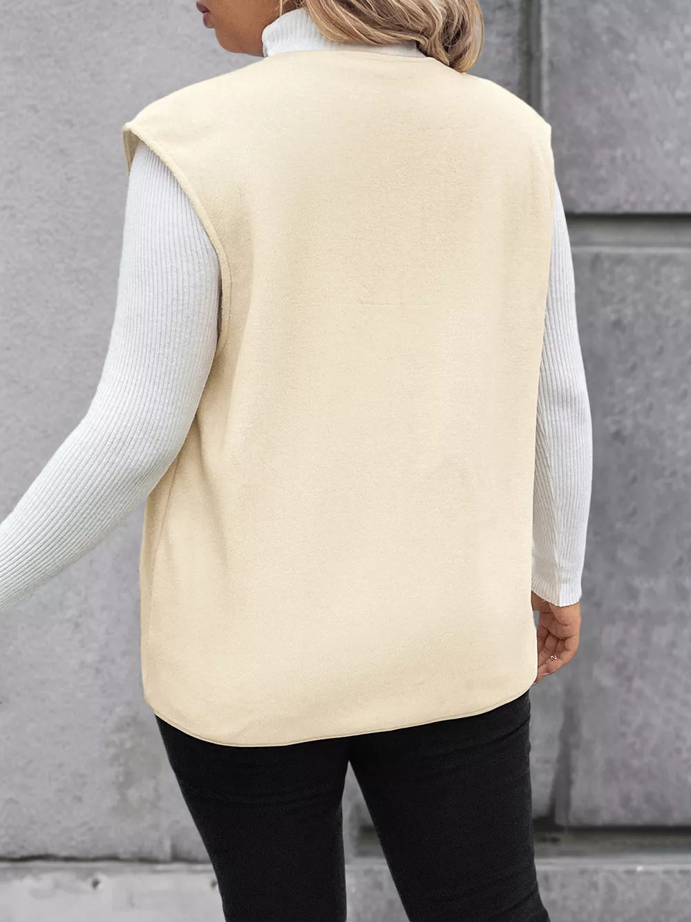 Full Size Open Front Vest Coat Plus Size, image 5