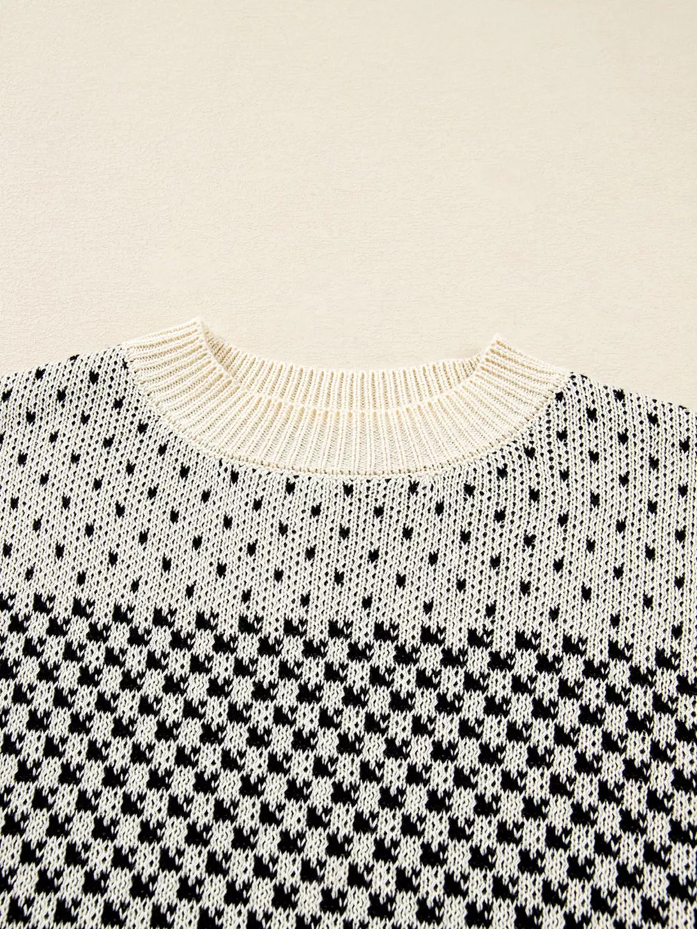 Contrast Color Pattern Lantern Sleeve Sweater, image 3