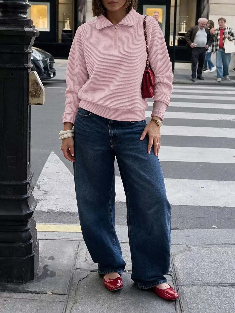 Quarter-Zip Long Sleeve Sweatshirt, image 5