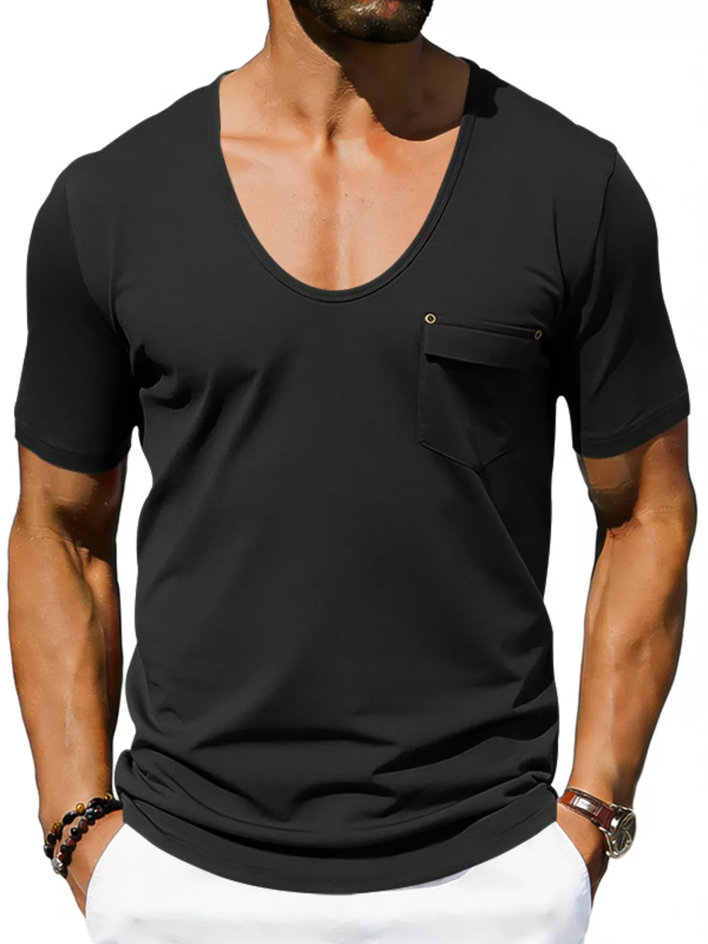 Men's Full Size Short Sleeve Pocket T-Shirt Plus Size, image 3