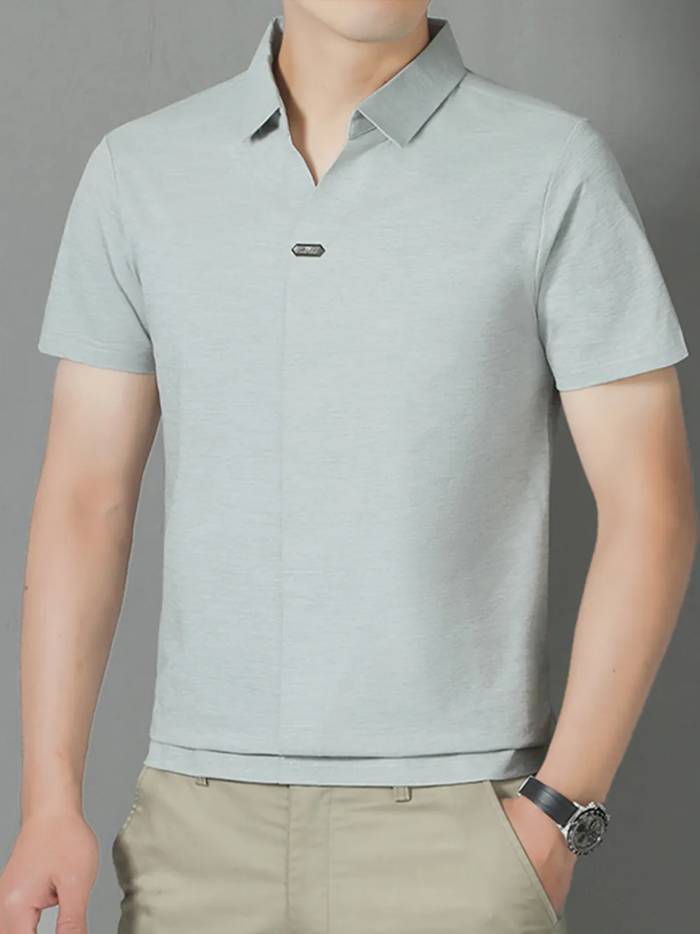 Men's Plus Size Collared Neck Short Sleeve Polo, image 4