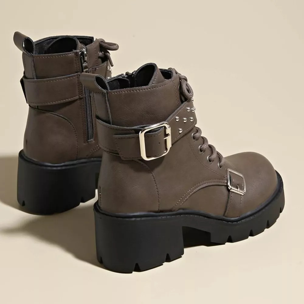 Round Toe Block Heels Boots, image 3